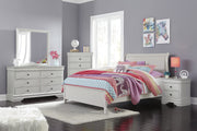Jorstad Gray Upholstered Sleigh Youth Bedroom Set