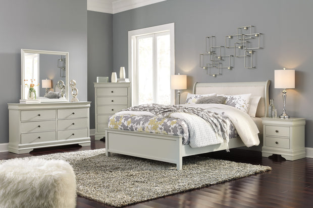 Jorstad Gray Upholstered Sleigh Bedroom Set