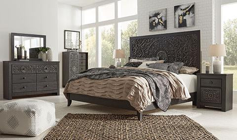 bedroom dresser sets black Blake BLACK/GOLD Queen Bed With Lamps, Dresser, Mirror, Nightstand French Front Bellanova Black 5 Pc. Queen