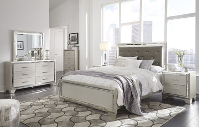 Lonnix Silver Youth LED Upholstered Panel Bedroom Set
