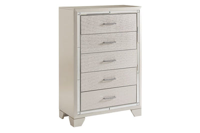 Lonnix Silver Finish Chest of Drawers