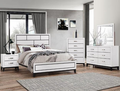 Akerson Chalk White Panel Bedroom Set