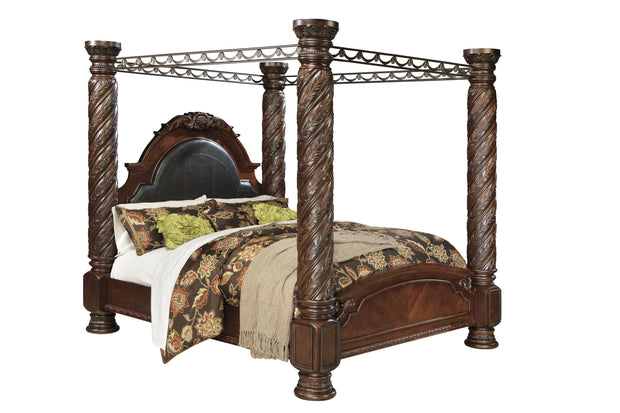 North Shore Dark Brown King Canopy Bed