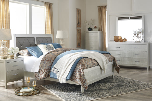 Olivet Silver Upholstered Panel Bedroom Set