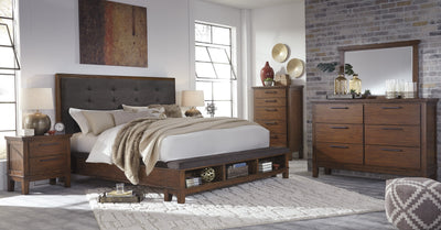 Ralene Medium Brown Storage Upholstered Panel Bedroom Set