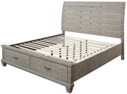 Naydell Rustic Gray Footboard Storage Platform Bedroom Set