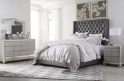 Coralayne Gray Upholstered Panel Bedroom Set