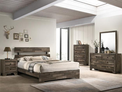 Atticus Brown King Panel Bed