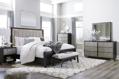Maretto Brown/Silver LED Panel Bedroom Set