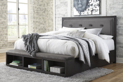 Hyndell Dark Brown/Gray Queen Storage Panel Bed