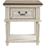 Realyn Chipped White 1-Drawer Nightstand