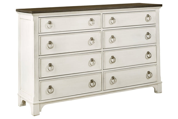 Nashbryn White/Brown Dresser