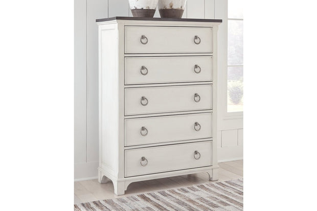 Nashbryn White/Brown Chest of Drawers