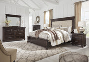 Brynhurst Dark Brown Upholstered Panel Bedroom Set