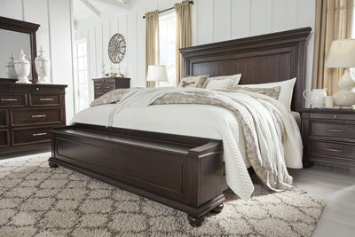 Brynhurst Dark Brown Queen Panel Storage Bed - Main Image