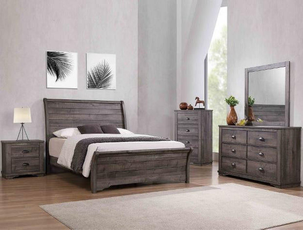 Coralee Gray Sleigh Bedroom Set
