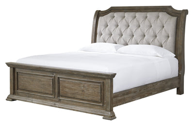 Wyndahl Rustic Brown Queen Upholstered Panel Bed