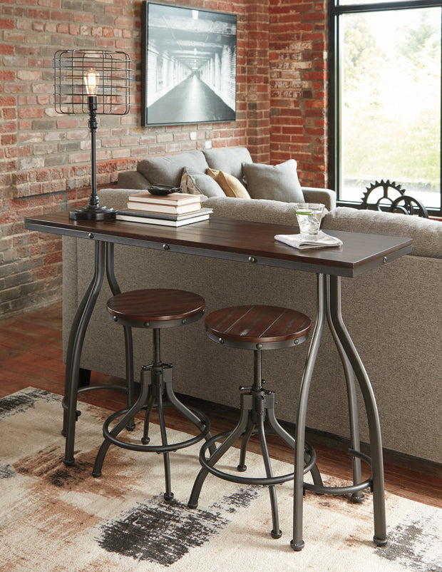 Odium Brown 3-Piece Counter Table and Bar Stools