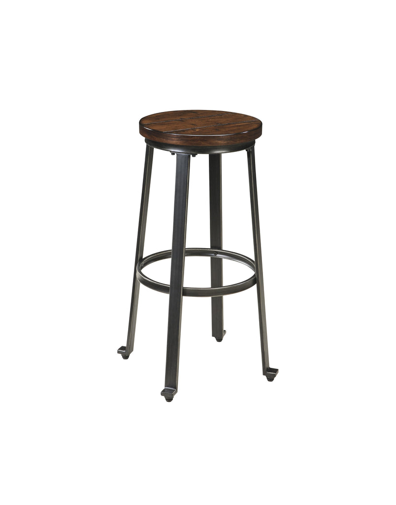 Challiman Rustic Brown Tall Bar Stool Set of 2