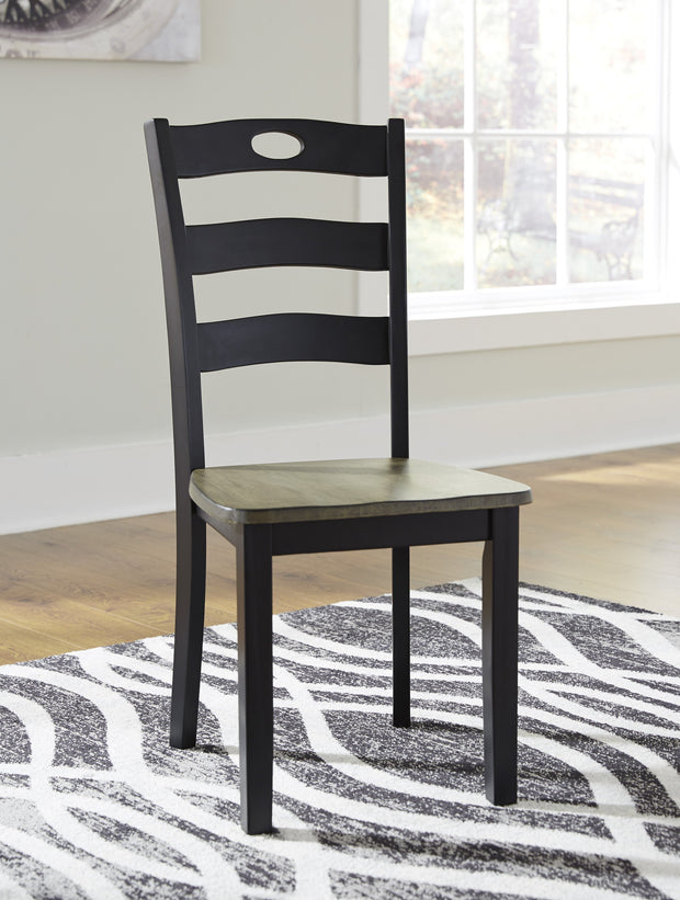 Froshburg Grayish Brown/Black Side Chair, Set of 2