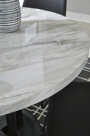 Centiar White/Black Round Dining Room Set