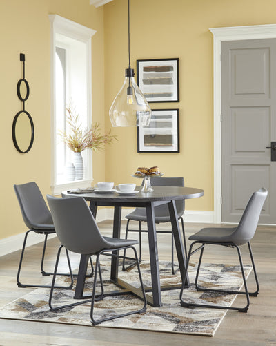 Centiar Gray Round Dining Room Set