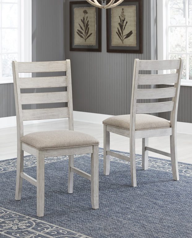 Skempton White/Light Brown Side Chair, Set of 2