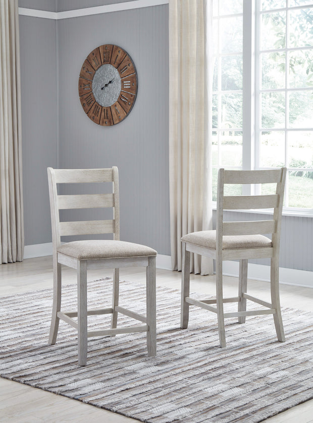 Skempton White/Light Brown Counter Height Chair, Set of 2