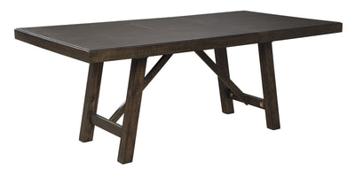 Rokane Brown Rectangular Extendable Dining Table