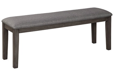 Luvoni Dark Charcoal Gray Dining Bench