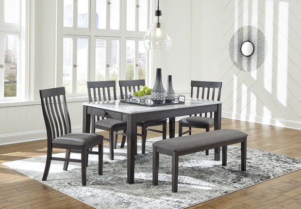 Luvoni White/Charcoal Dining Set
