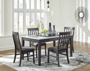 Luvoni White/Charcoal Dining Set