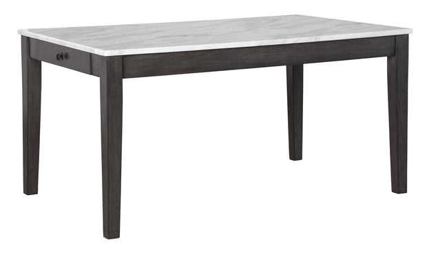 Luvoni White/Charcoal Rectangular Dining Table