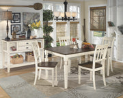 Whitesburg Brown/Cottage White Rectangular Dining Room Set