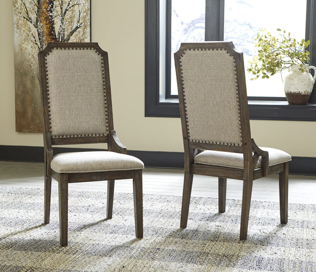 Wyndahl Rustic Brown Upholstered Side Chair, Set of 2