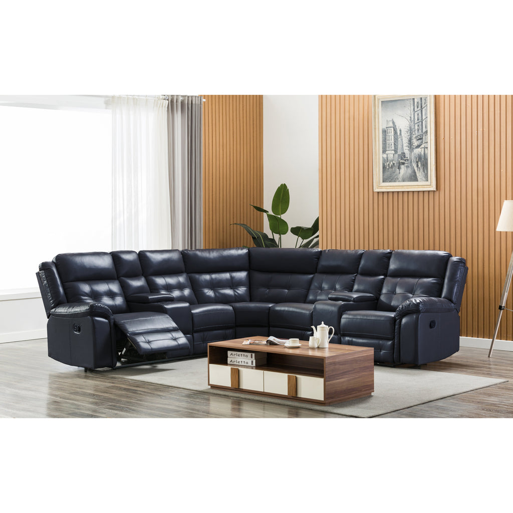 Navy reclining online sectional