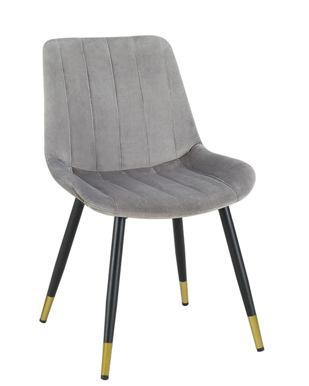 Enzo Gray Velvet Upholstered Dining Chair, Set of 2
