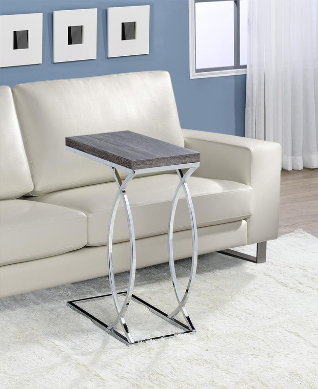Fanetta Gray/Chrome Chair Side Table