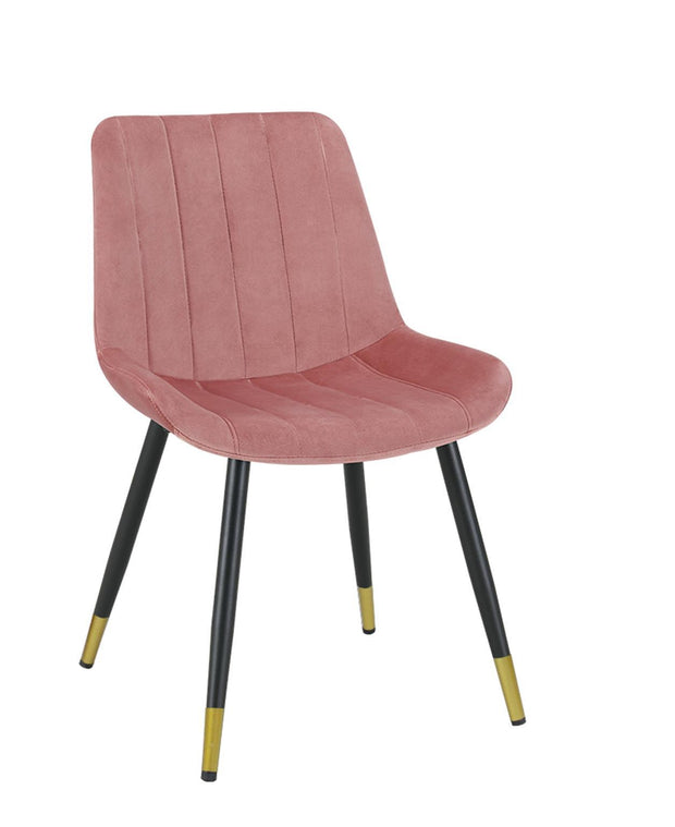 Enzo Pink Velvet Upholstered Dining Chair, Set of 2