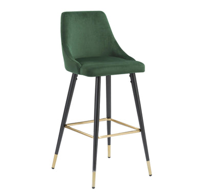 Auburn Green Velvet Upholstered Bar Chair, Set of 2