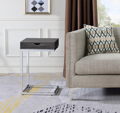 Lenora Gray/Chrome Chair Side Table