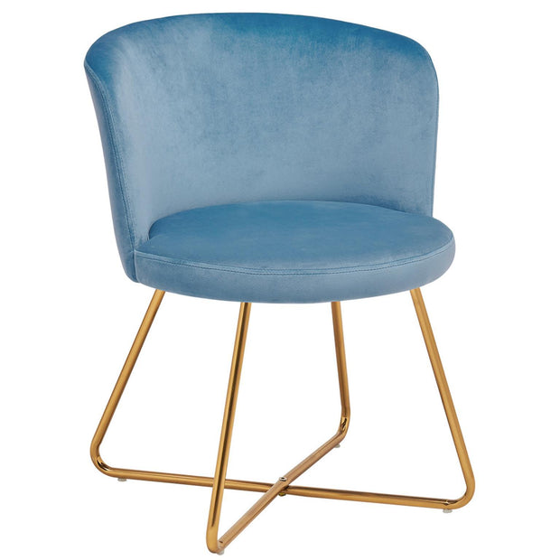 Alexa Blue Velvet Accent Chair, Set of 2