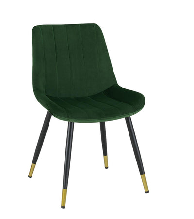 Enzo Green Velvet Upholstered Dining Chair, Set of 2