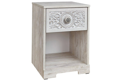 Paxberry White Aged Pine Nightstand