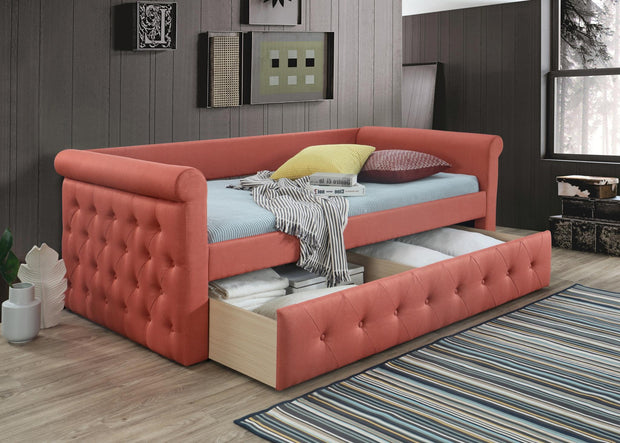 Waylon Pink Twin Daybed with Storage