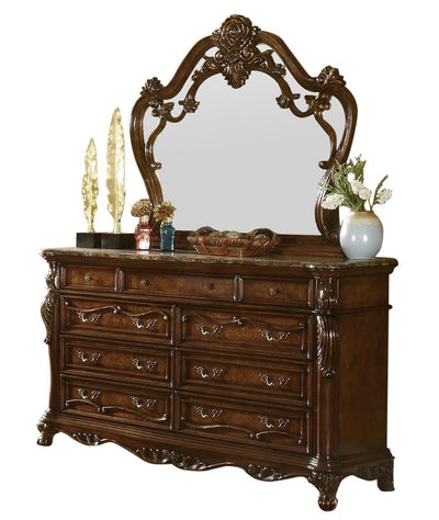 Brayton Brown Dresser with Marble Top