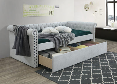 Jayce Light Gray Twin Daybed with Storage
