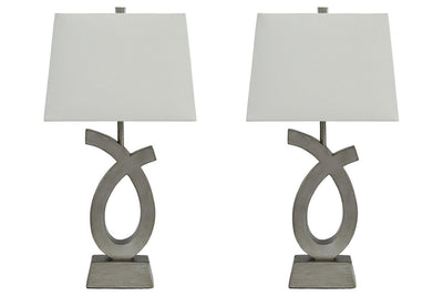 Amayeta Silver Finish Table Lamp (Set of 2)