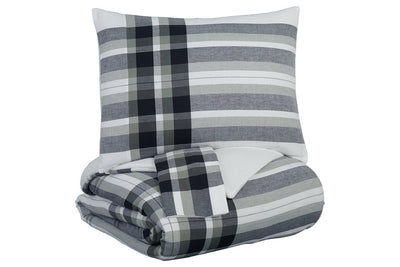 Stayner Black/Gray 3-Piece King Comforter Set