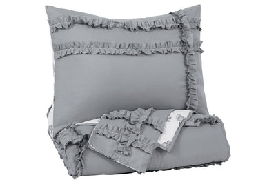 Meghdad Gray/White 2-Piece Twin Comforter Set